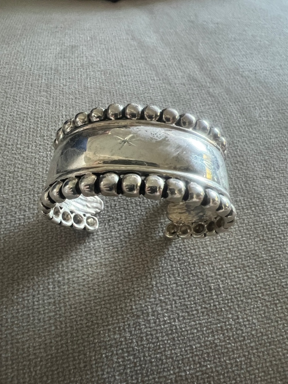 Silver Beaded Cuff Bracelet - Silver - Picture 2 of 7